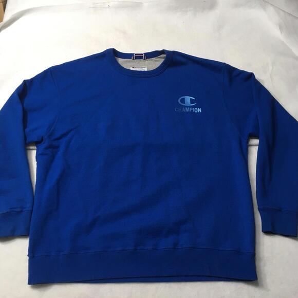 Champion Men's 2XL Vintage Blue Sweatshirt Spell Out graphic Logo Crew Neck - Picture 1 of 8